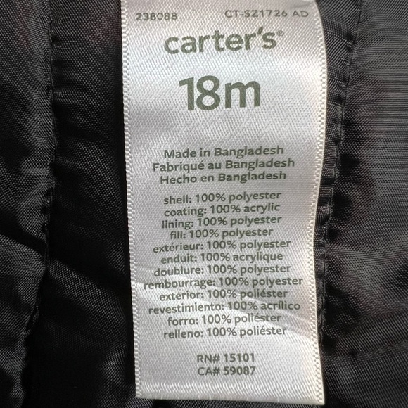 CARTER'S Boys 18M 2 Pcs Snowsuit Jacket And Bib Pants Preowned EUC Colorblock - Picture 4 of 6